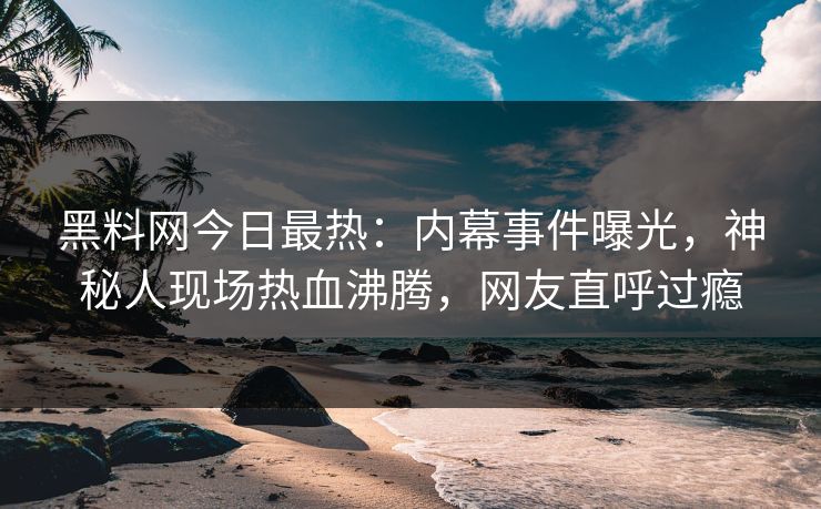 黑料网今日最热：内幕事件曝光，神秘人现场热血沸腾，网友直呼过瘾