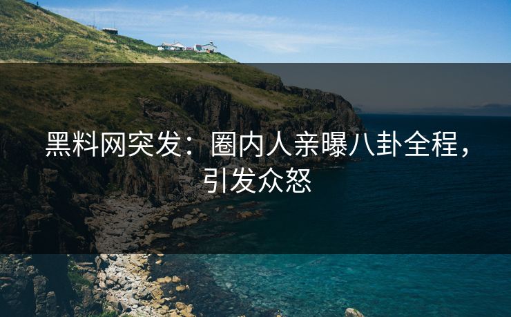 黑料网突发：圈内人亲曝八卦全程，引发众怒