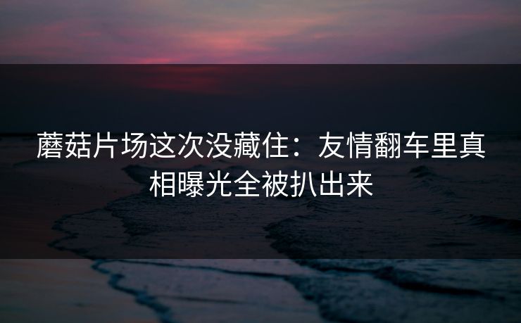 蘑菇片场这次没藏住：友情翻车里真相曝光全被扒出来